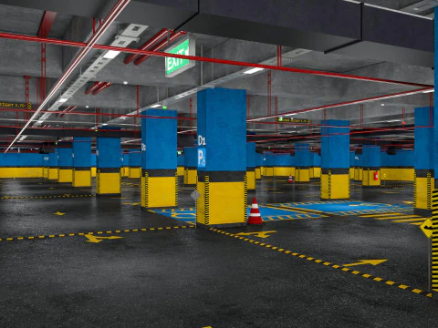 Parcheggio sotterraneo per auto Modello 3D
