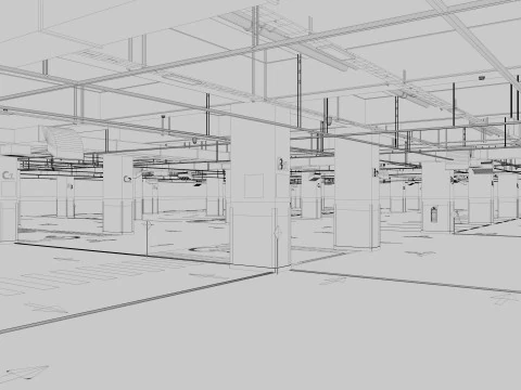 Parcheggio sotterraneo per auto Modello 3D