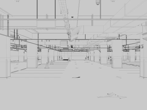 Parcheggio sotterraneo per auto Modello 3D