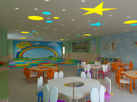 Cartoon Nursery Classroom Modelo 3D