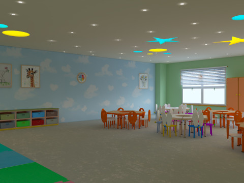 Cartoon Nursery Classroom Modelo 3D