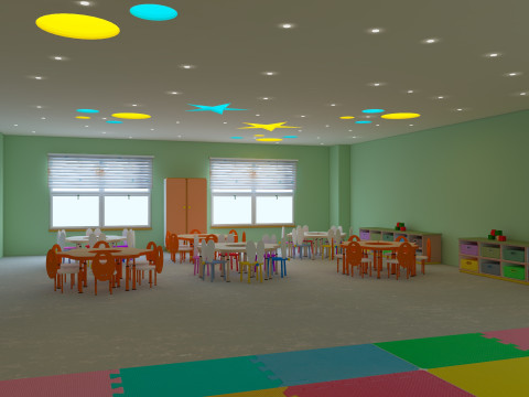 Cartoon Nursery Classroom Modelo 3D