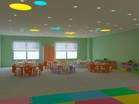 Cartoon Nursery Classroom 3D Model
