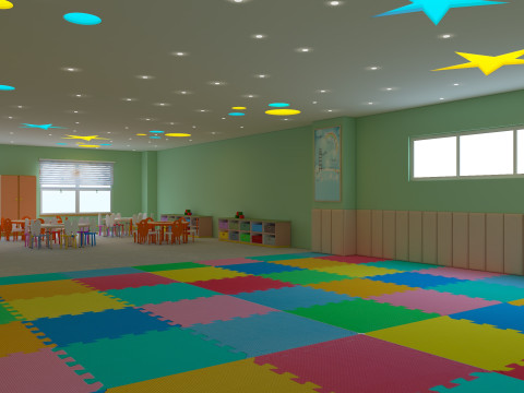 Cartoon Nursery Classroom Modelo 3D