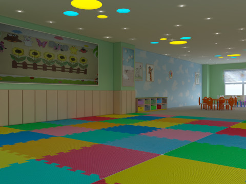 Cartoon Nursery Classroom Modelo 3D