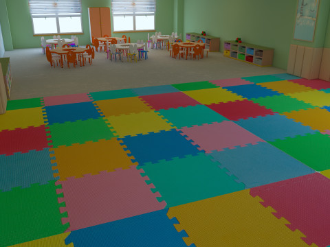 Cartoon Nursery Classroom Modelo 3D