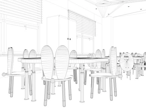 Cartoon Nursery Classroom 3D Model