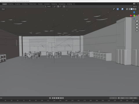 Cartoon Nursery Classroom Modelo 3D