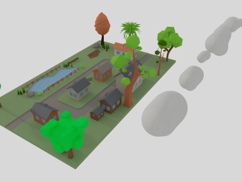 Cartoon Town 3D 모델