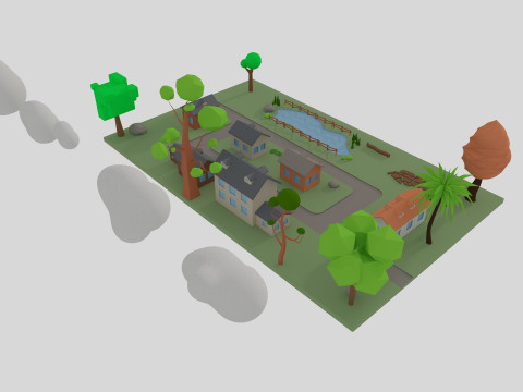 Cartoon Town 3D 모델