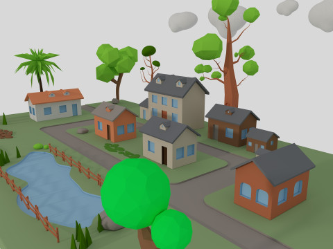Cartoon Town 3D 모델