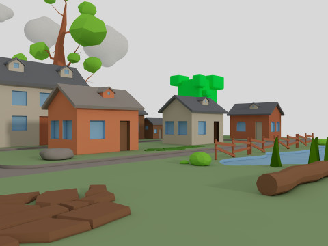 Cartoon Town 3D 모델