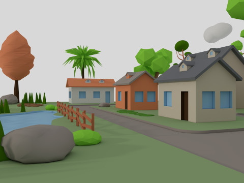 Cartoon Town 3D 모델