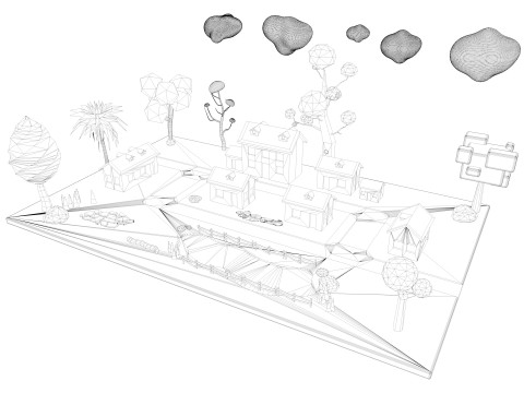 Cartoon Town 3D 모델