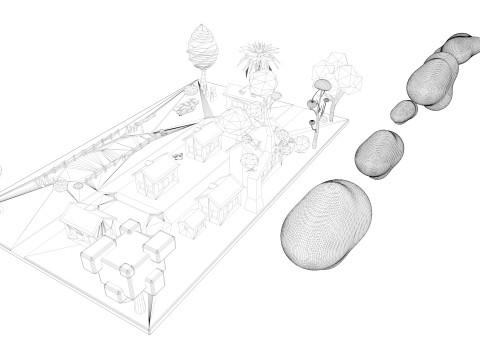 Cartoon Town 3D 모델