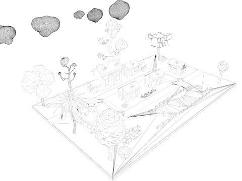 Cartoon Town 3D 모델
