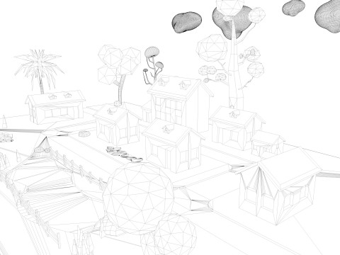 Cartoon Town 3D 모델