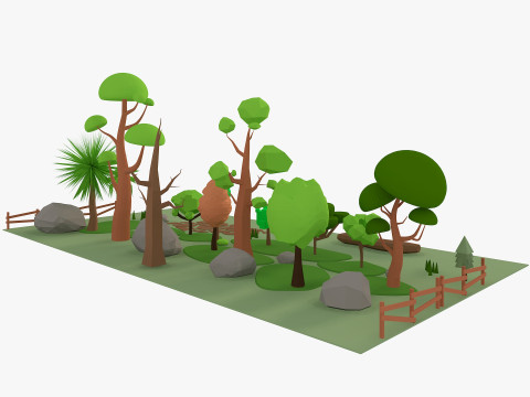 Cartoon Tree low poly Low-poly 3D Model