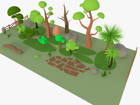 Cartoon Tree low poly Low-poly 3D Model