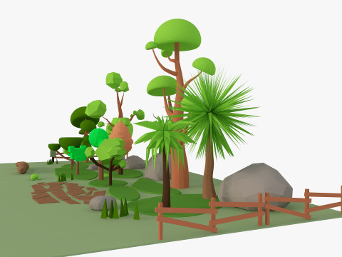 Cartoon Tree low poly Low-poly 3D Model