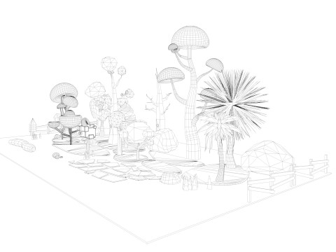Cartoon Tree low poly Low-poly 3D Model