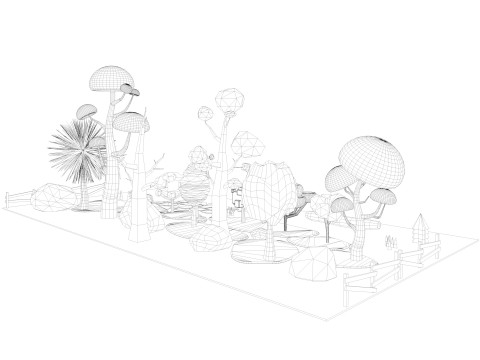 Cartoon Tree low poly Low-poly 3D Model