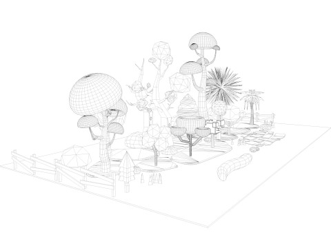 Cartoon Tree low poly Low-poly 3D Model