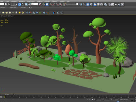 Cartoon Tree low poly Low-poly 3D Model