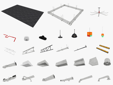 Industrial Ceiling Pack 3D Model