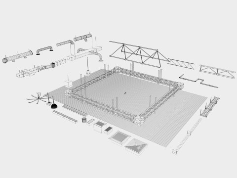Industrial Ceiling Pack Modelo 3D
