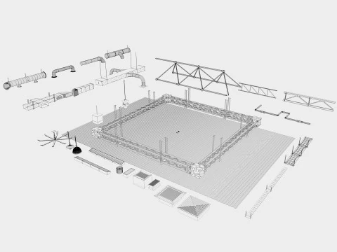Industrial Ceiling Pack 3D Model