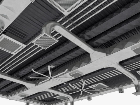 Ceiling Ventilation Pipes 2 3D Model