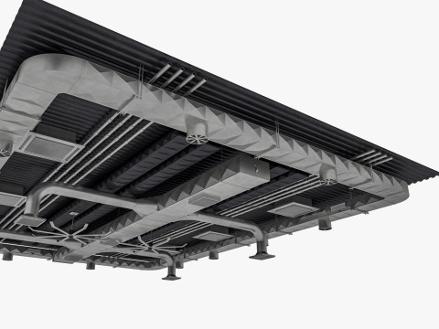 Ceiling Ventilation Pipes 2 3D Model