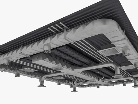 Ceiling Ventilation Pipes 2 3D Model