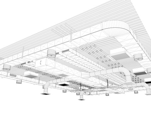 Ceiling Ventilation Pipes 2 3D Model