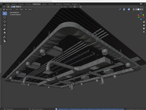 Ceiling Ventilation Pipes 2 3D Model