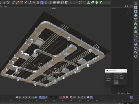 Ceiling Ventilation Pipes 2 3D Model