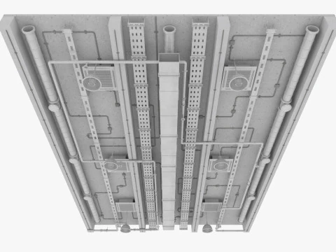 Ceiling Ventilation Pipes 3 3D Model