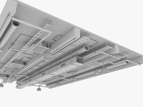 Ceiling Ventilation Pipes 3 3D Model