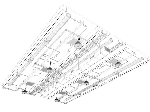 Ceiling Ventilation Pipes 3 3D Model