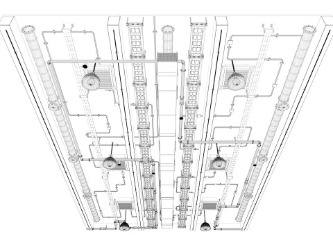Ceiling Ventilation Pipes 3 3D Model
