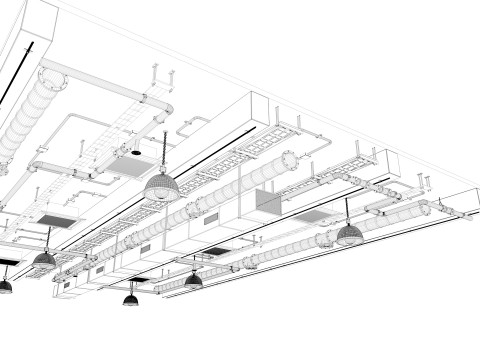 Ceiling Ventilation Pipes 3 Modello 3D