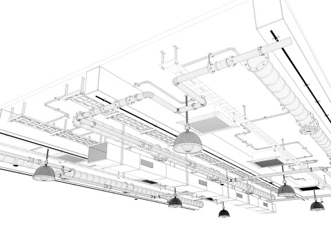 Ceiling Ventilation Pipes 3 3D Model