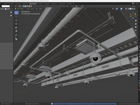 Ceiling Ventilation Pipes 3 Modello 3D