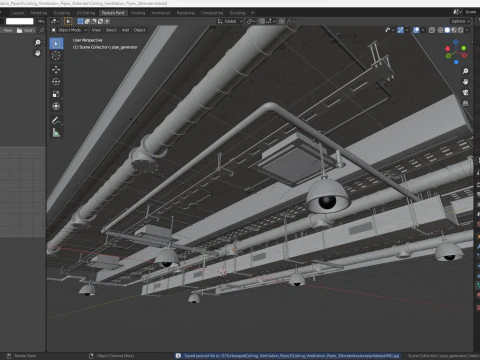 Ceiling Ventilation Pipes 3 3D Model