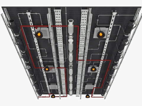Tuyaux de ventilation au plafond 4 Modèle 3D