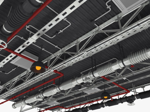 Ceiling Ventilation Pipes 4 3D Model