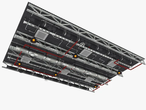Tuyaux de ventilation au plafond 4 Modèle 3D