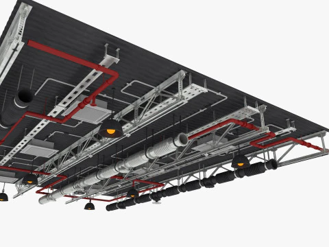 Tuyaux de ventilation au plafond 4 Modèle 3D