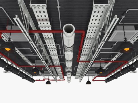 Ceiling Ventilation Pipes 4 3D Model
